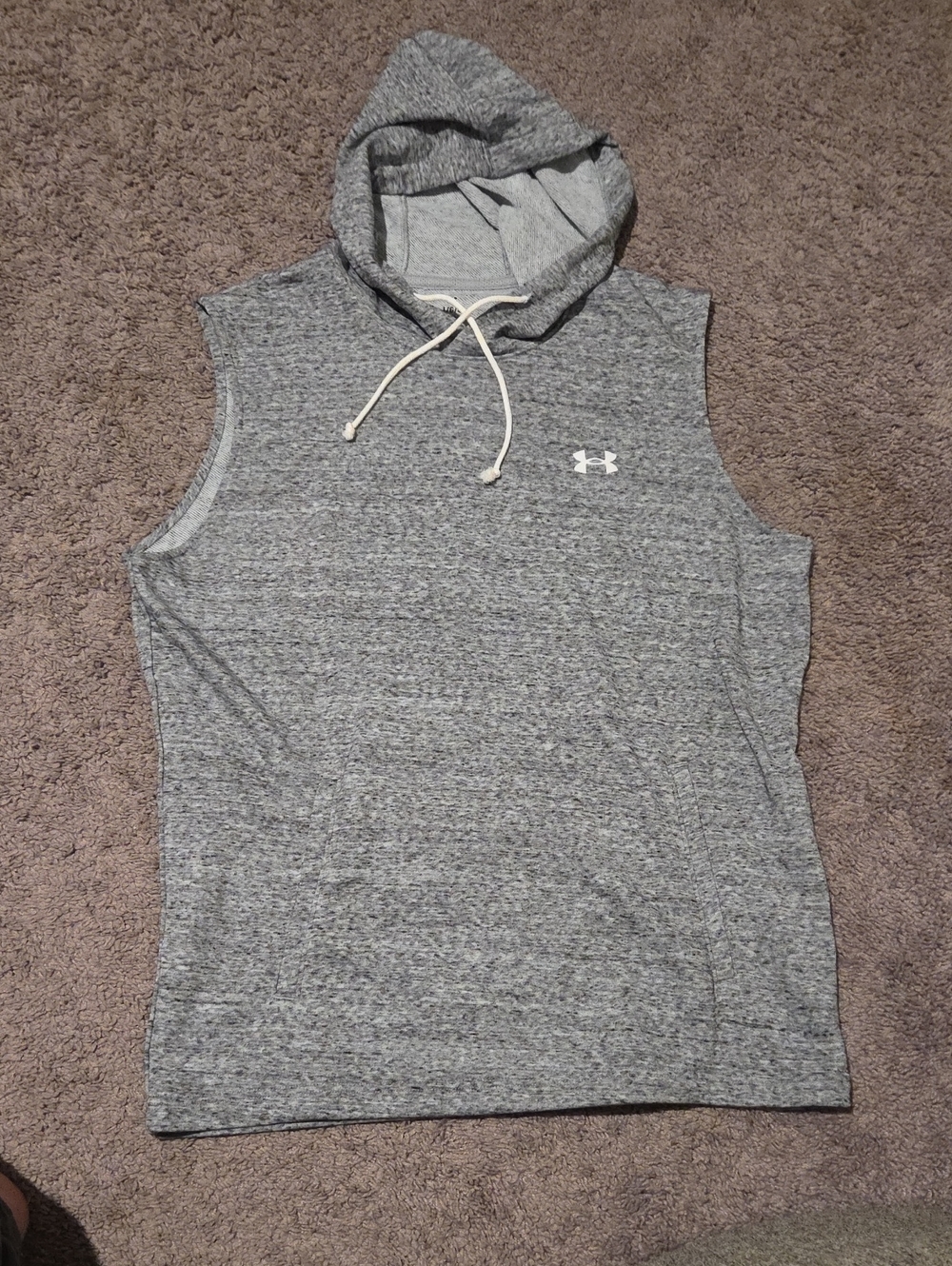Under Armour Gray Sleeveless Hooded Performance Top